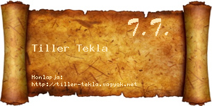 Tiller Tekla névjegykártya